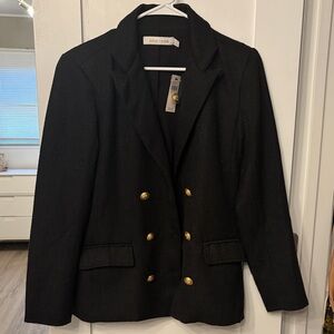 bishop + young Black Blazer with Gold Buttons